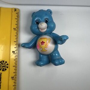 Care Bears CHAMP BEAR 2.25" Blue Mini Figure Toy Cake Topper Trophy Pre-Loved
